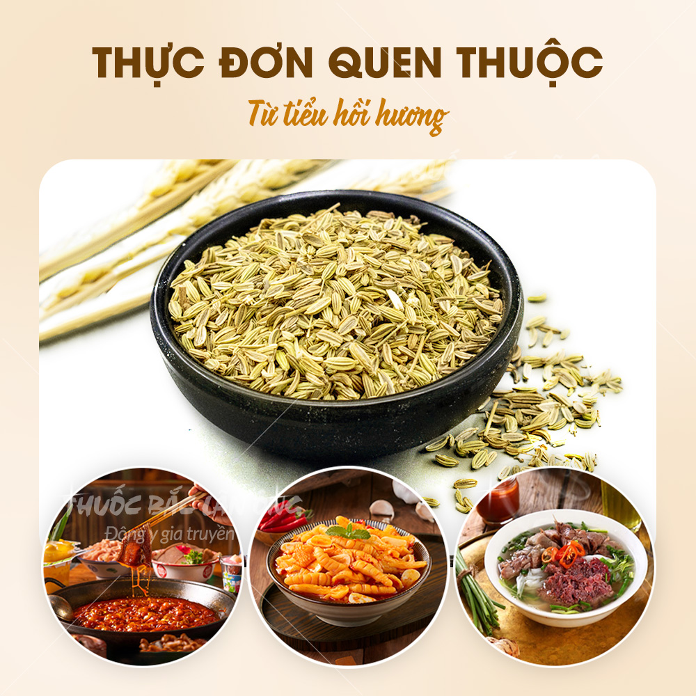 Tiểu hồi khô 100g, hạt tiểu hồi hương, gia vị nấu phở, lẩu cay, tạo mùi hương cho các món ăn
