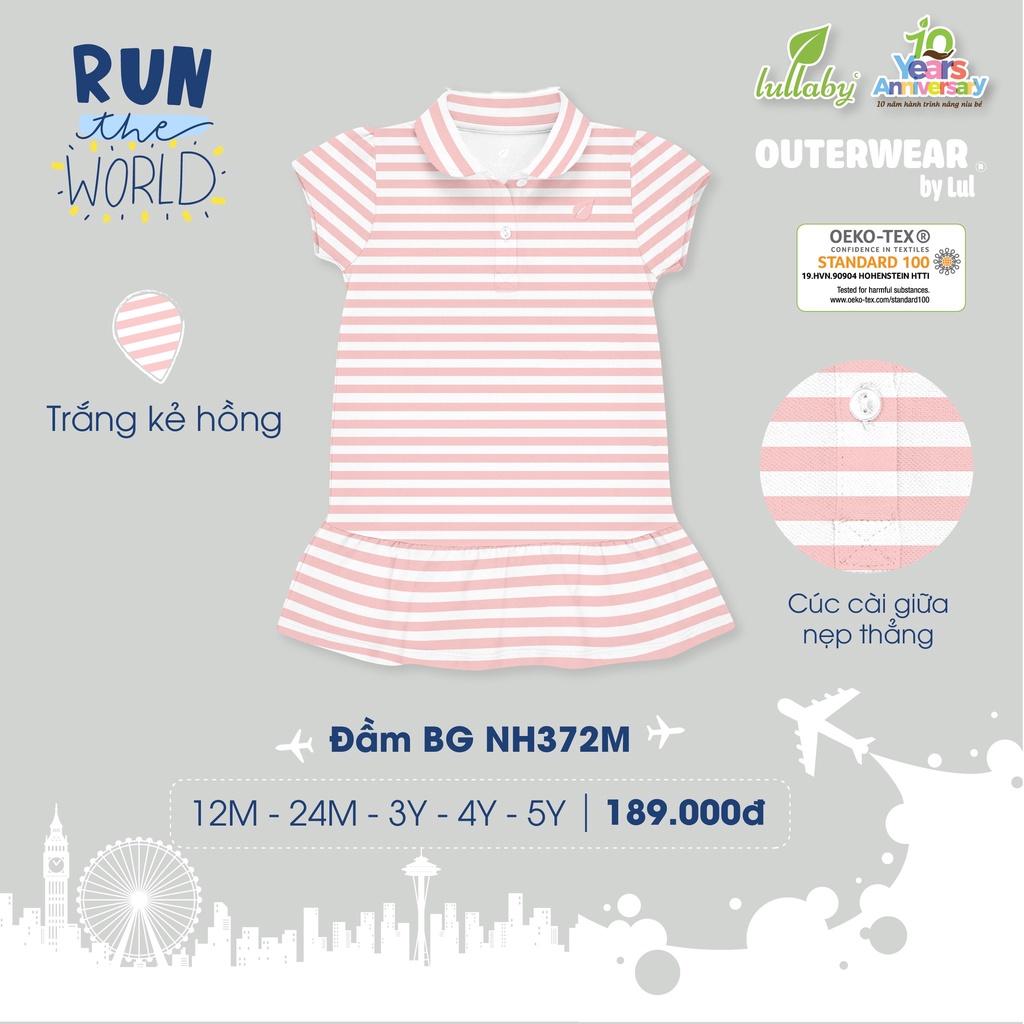 2-5Y Đầm bé gái Lullaby NH372M (Váy bé gái Lullaby)