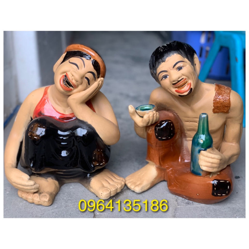 Tượng chí phèo thị nở cao 30cm gốm sứ Bát Tràng
