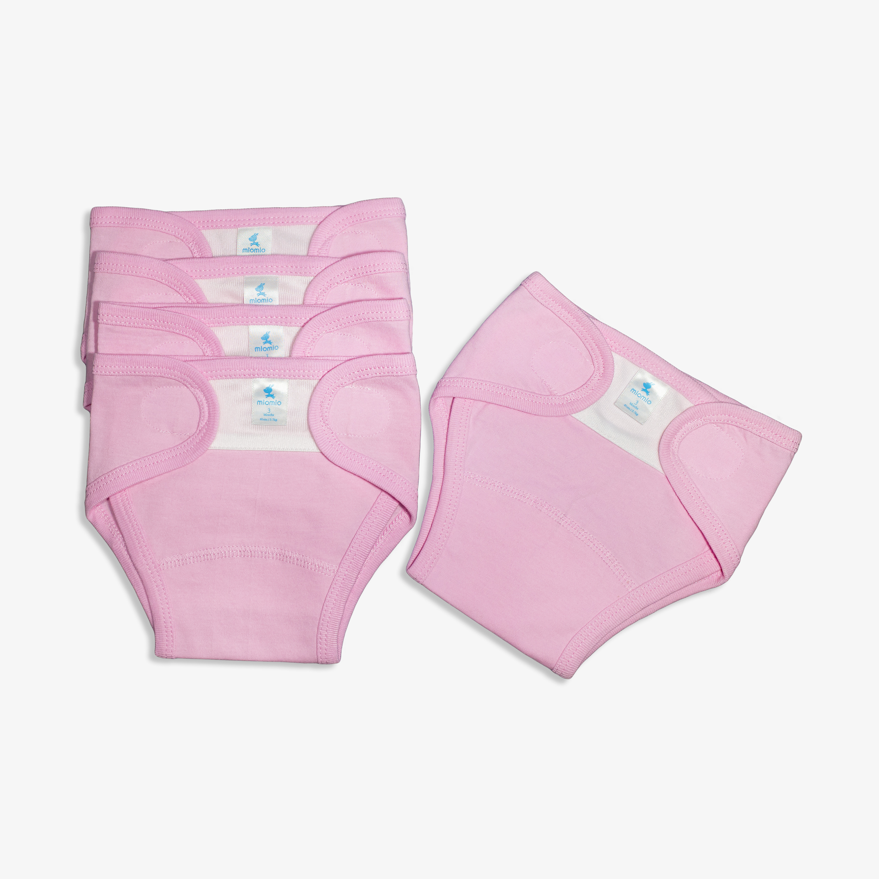 Set 5 tã dán miomio. họa tiết: trơn, thỏ, sọc dành cho bé sơ sinh , vải 100% cotton