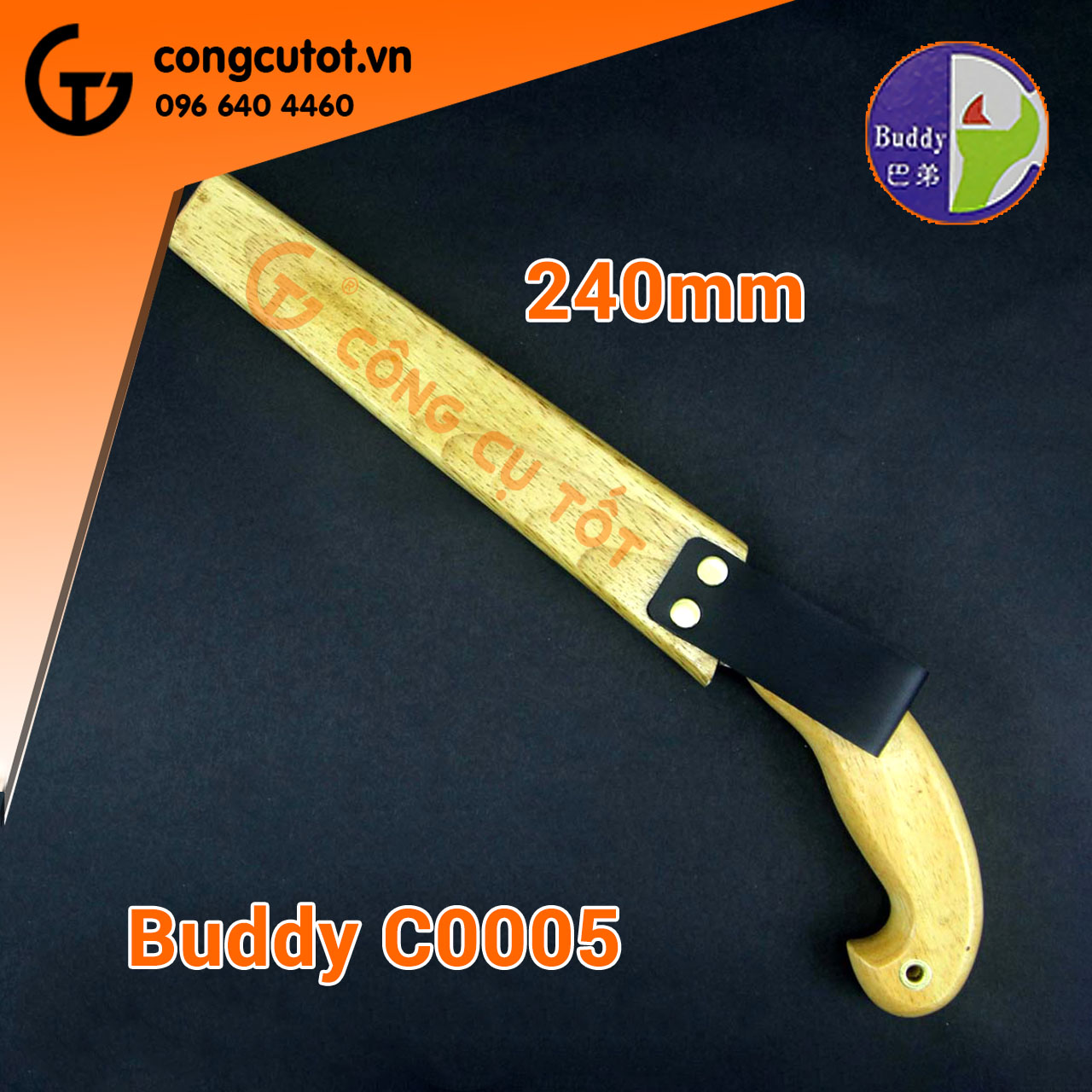 Cưa cành cây vỏ gỗ 240mm Buddy C0005