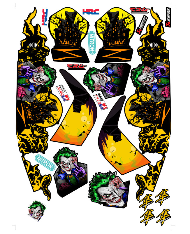 Tem xe yaz 125 yamaha chú hề ma quái dán xe đen