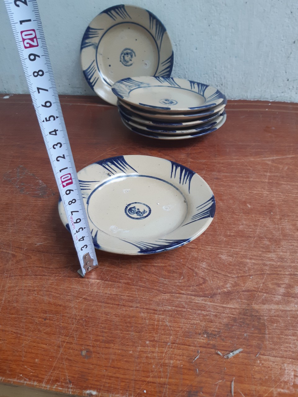 Đĩa sành kiểu xưa 17 cm 5 cái ( gốm sành )