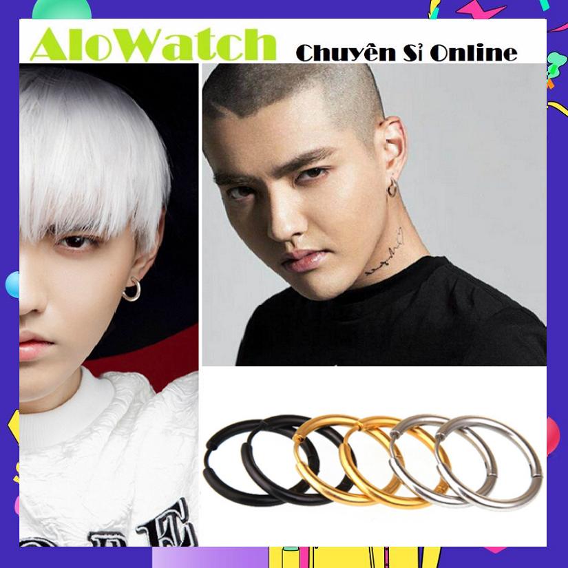 AloWatch Khuyên tai - bông tai nam unisex titan xỏ lỗ cực chất