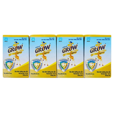 Combo of 3 Boxes of Abbott Grow Ready-To-Drink Milk 110ml Vanilla (12 Boxes)