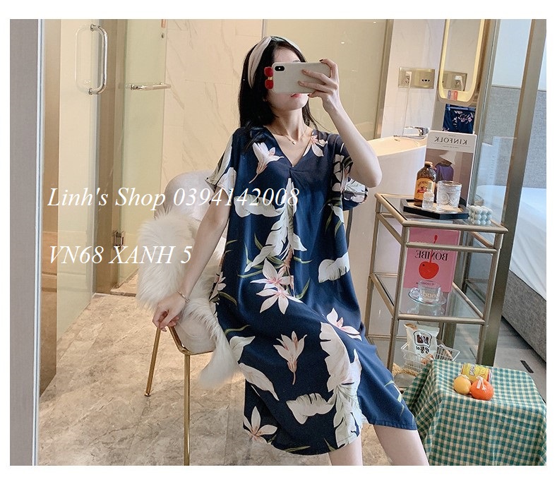 Váy Ngủ Mặc Nhà Lanh Siêu Mát VN68
