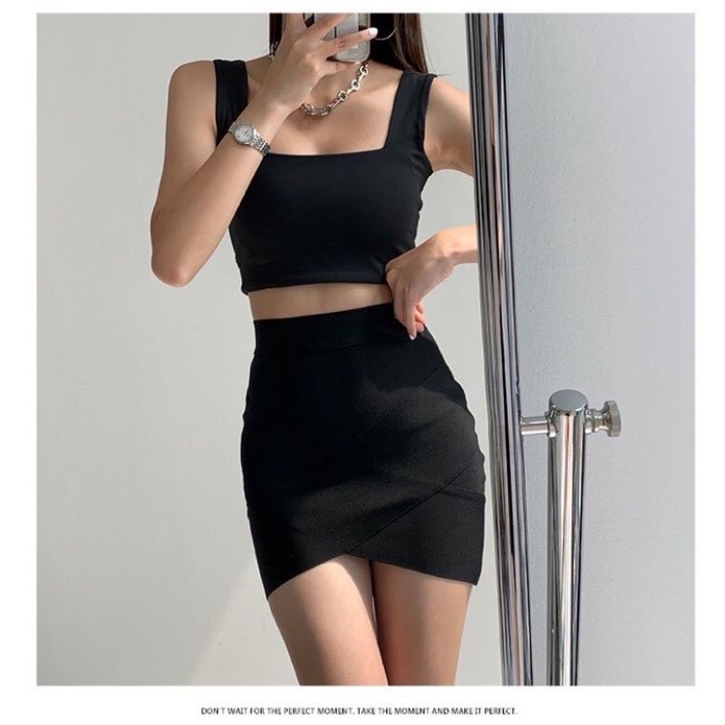Áo 2 Dây Croptop Dây Bản To Có Đệm