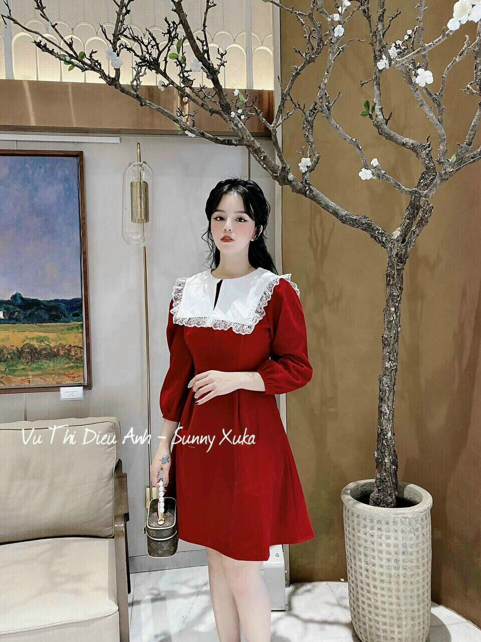 [HCM][hàng new] Đầm Dáng Suông cổ Viền Bèo Siêu Dễ Thương