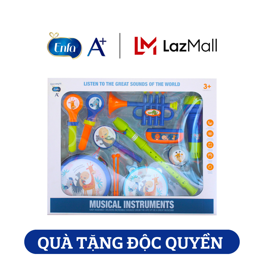 [Quà tặng Enfa] Bộ đồ chơi 9 nhạc cụ cho bé