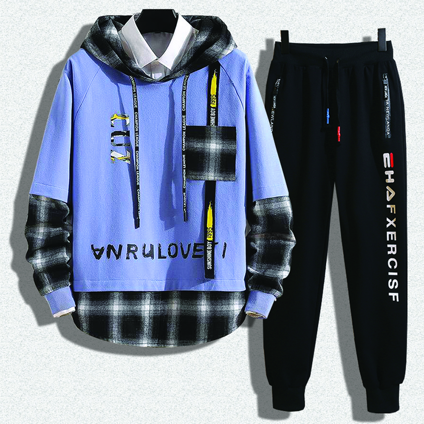 Bộ Quần Áo Nỉ Nam Thu Đông Áo Hoodies CUZ Phối Túi Dây Chữ Có Mũ Trùm Đầu Kết Hợp Quần Jogger Bo Gấu Phối Chữ Thời Trang FORHIMCS2 SET NAM 90000123