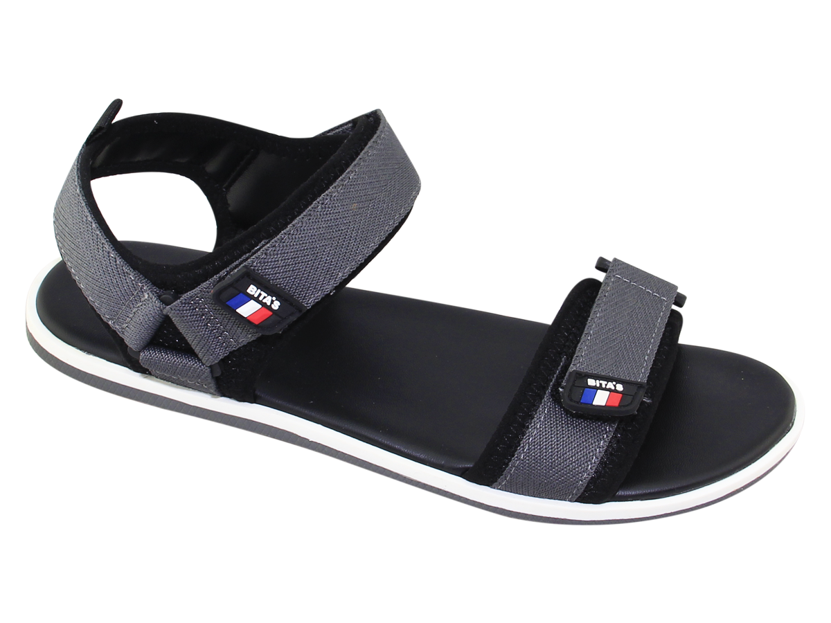 SANDAL ĐẾ BẰNG NAM Bita's SPS.146 (Đen + Navy + Xám)