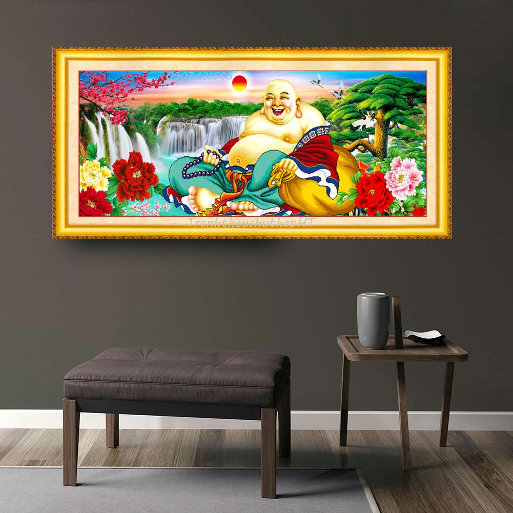 [HCM]Tranh đính đá Phật Di Lặc 120*50cm - tự đính