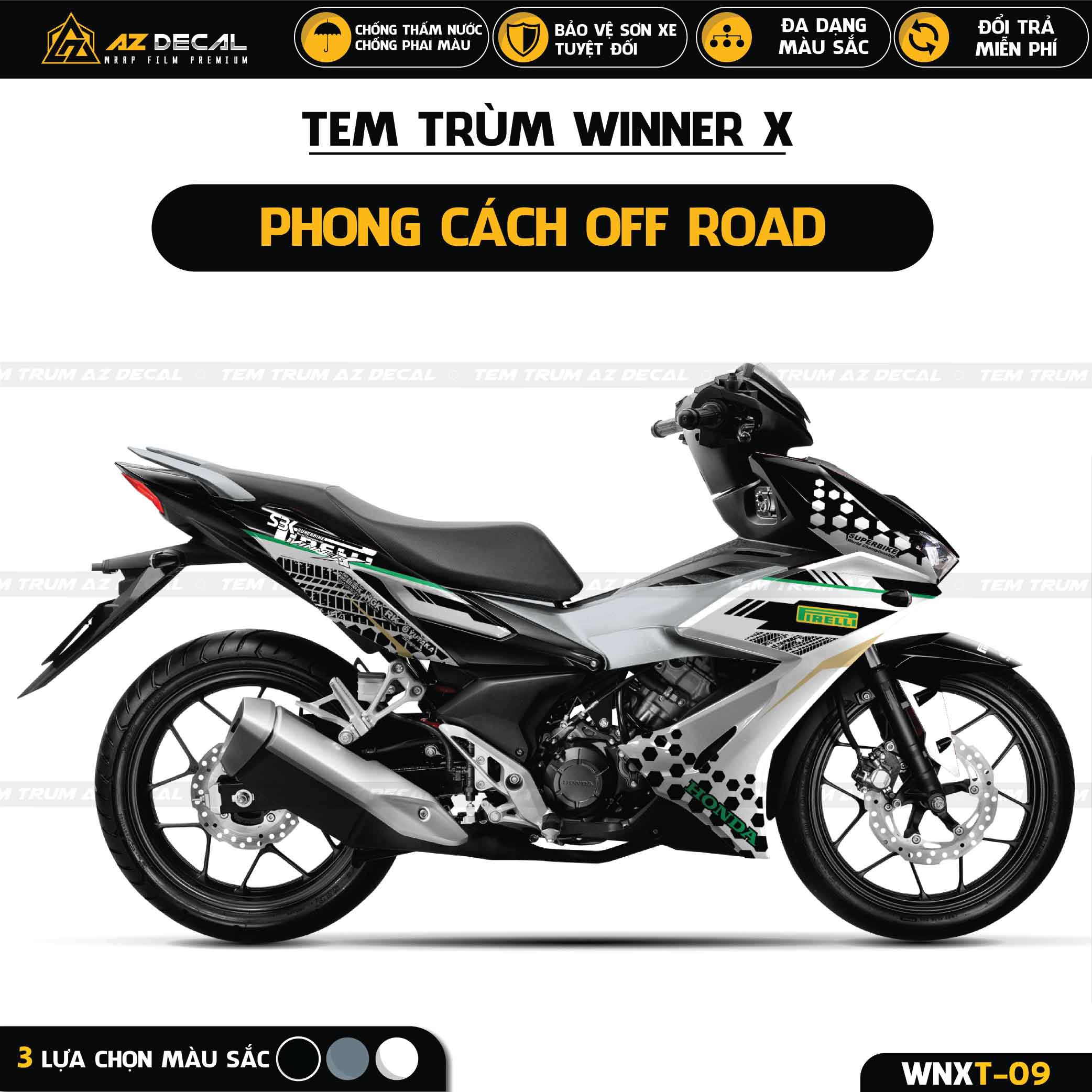 Tem Trùm Winner X Phong Cách Off Road | WNXT-09 | Decal Winner V2 Cao Cấp, Chống Nước, Bảo Vệ Sơn