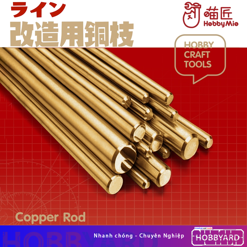 Set 5 thanh ống đồng đặc ruột dùng cho mô hình