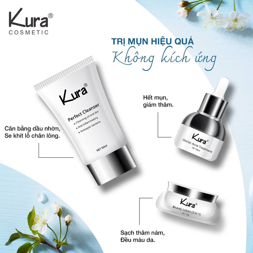 [HCM]Bộ chăm sóc mụn Kura cosmetic