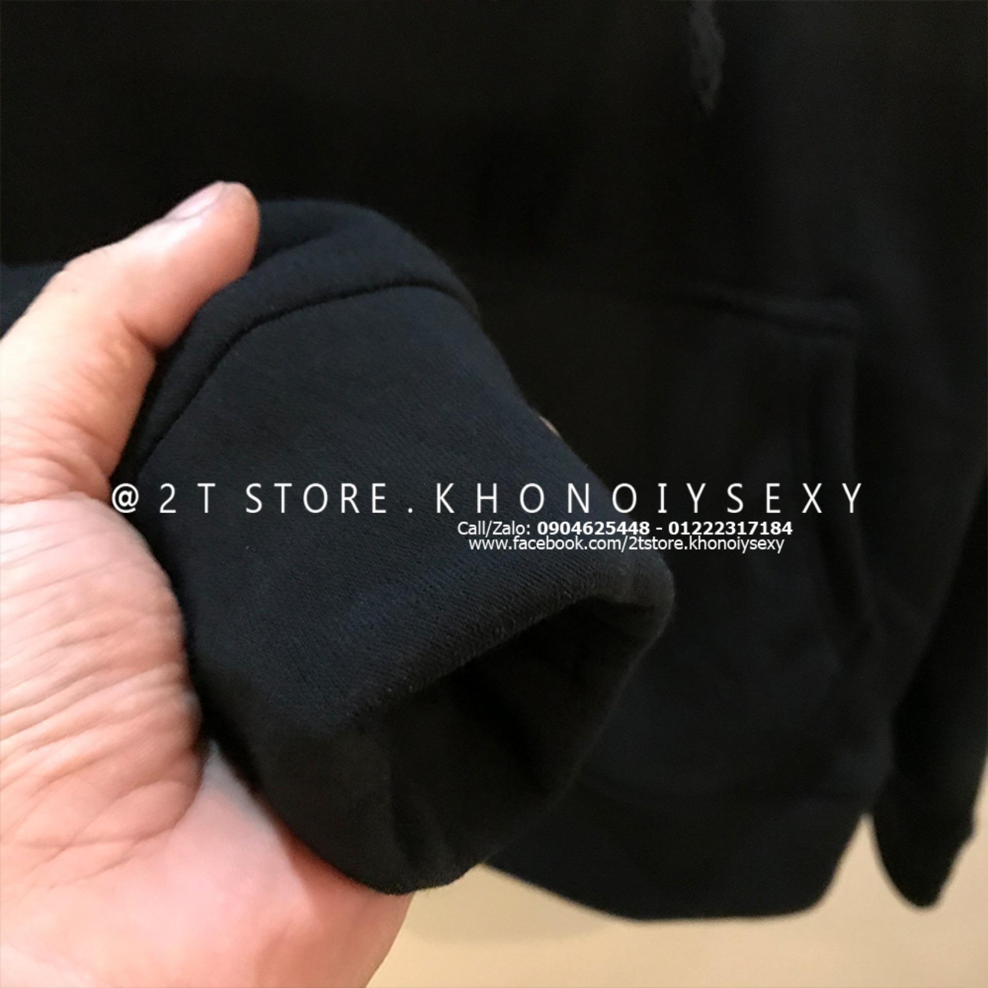 [4.4 HOÀN TIỀN 15%]ÁO KHOÁC HOODIE TRƠN UNISEX - ĐEN