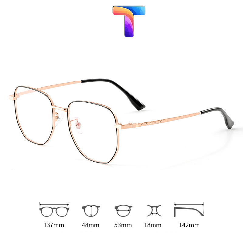 Gọng kính mạ Titanium vuông nam nữ 6395
