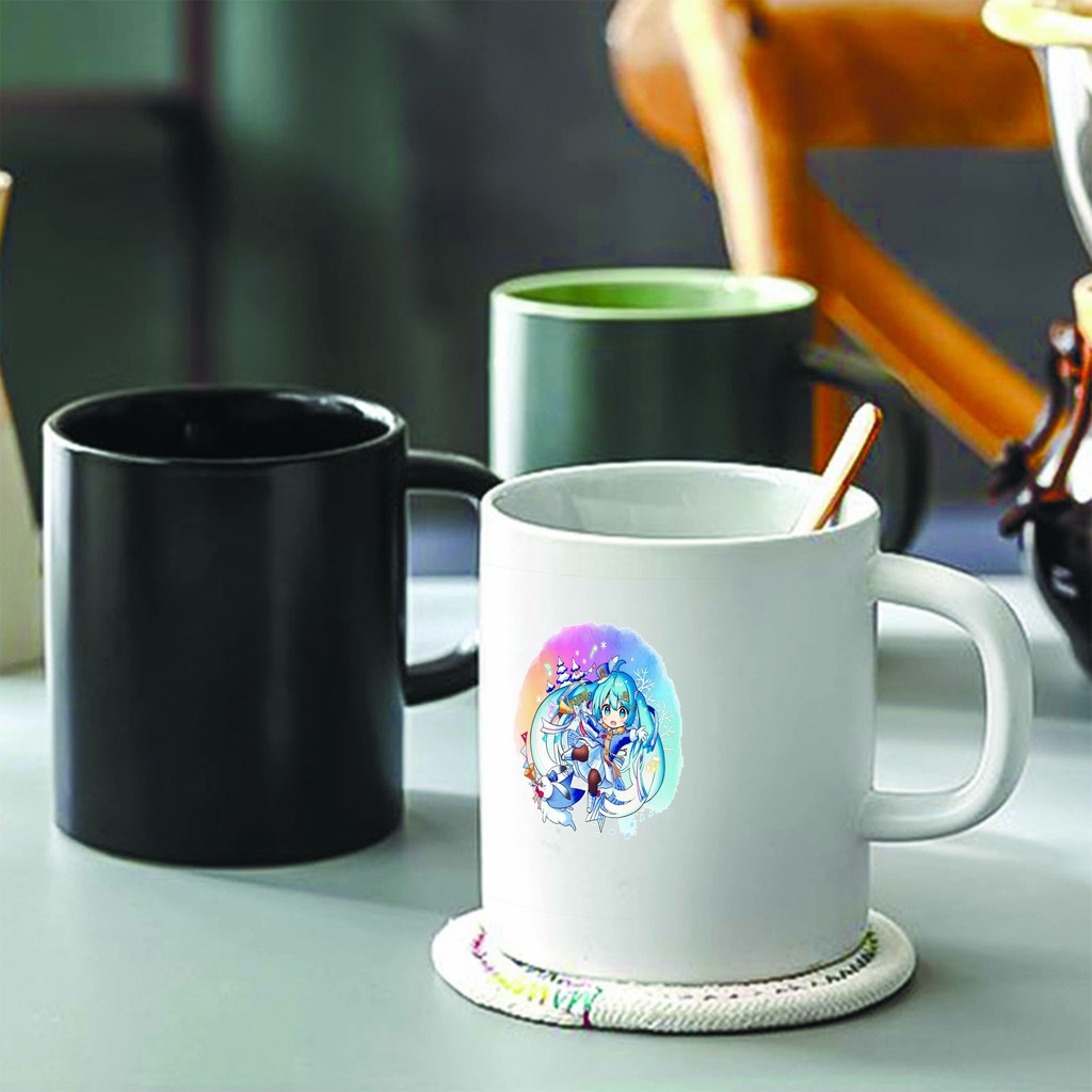 Ly cốc sứ in hình Miku Hatsune anime chibi