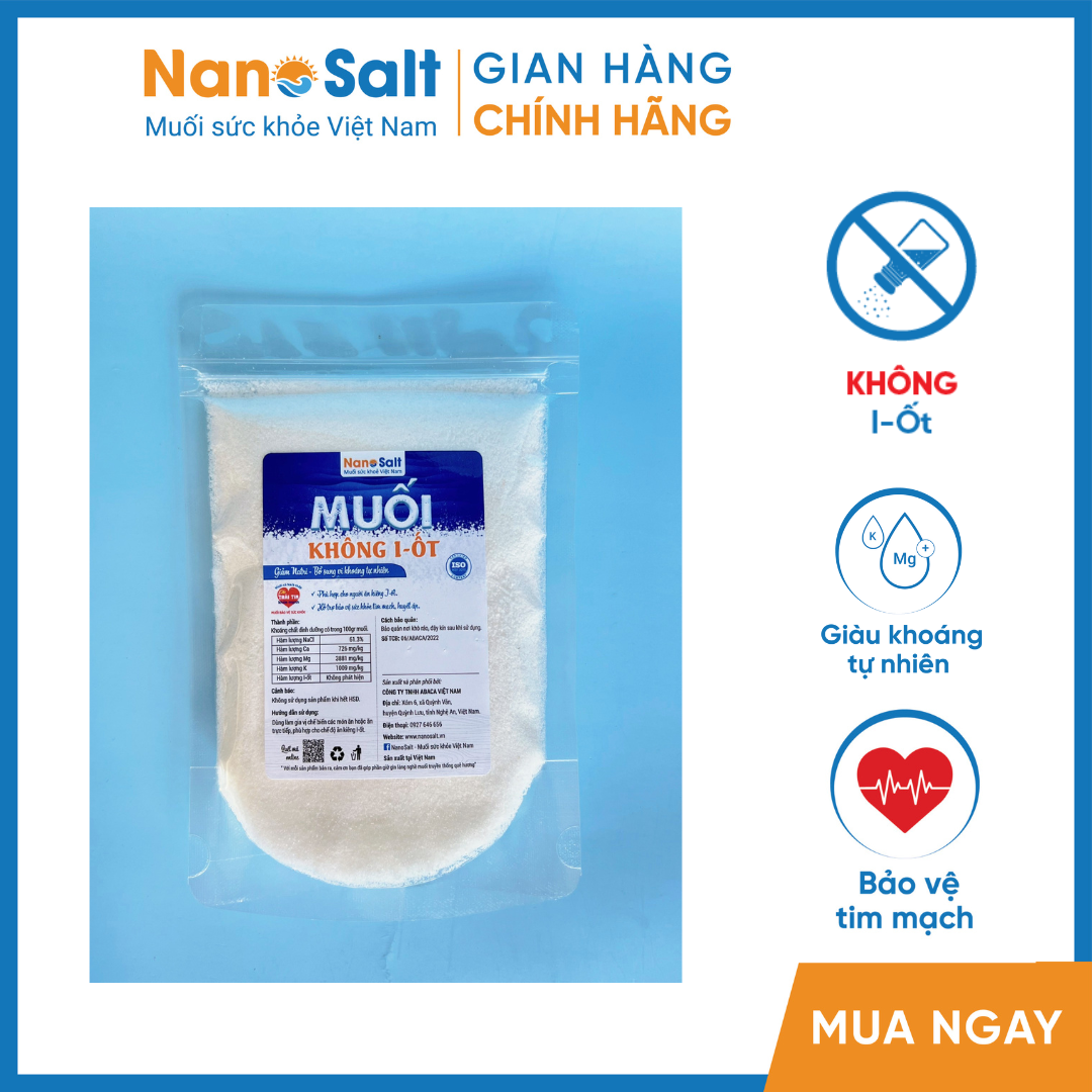 [Tặng Quà] Muối Không I-Ốt cho người ăn kiêng (Túi 380g)