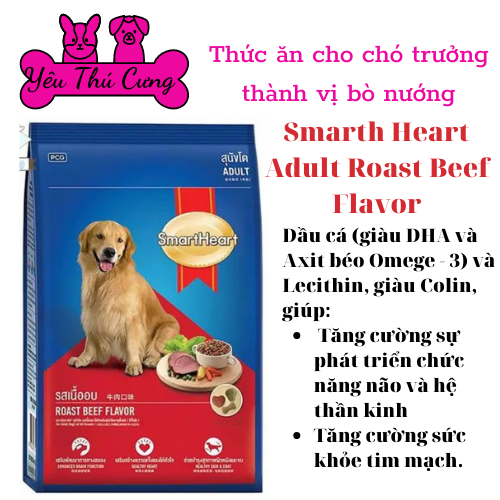 Thức ăn hạt smarthaert bao 20kg có 50 gói nhỏ bên trong dành cho chó lớn-yêu thú cưng
