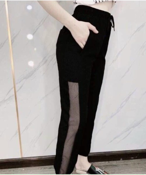 Quần phối lưới hông
