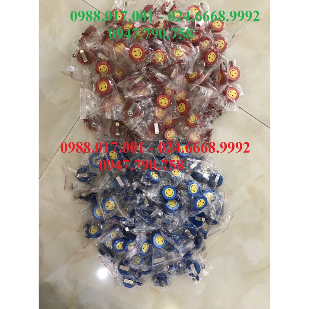Colorful smiley wadded lanyard