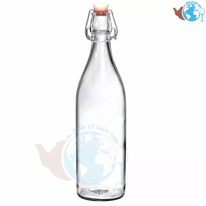 [HCM]Chai thủy tinh nắp gài 1 lít cao cấp
