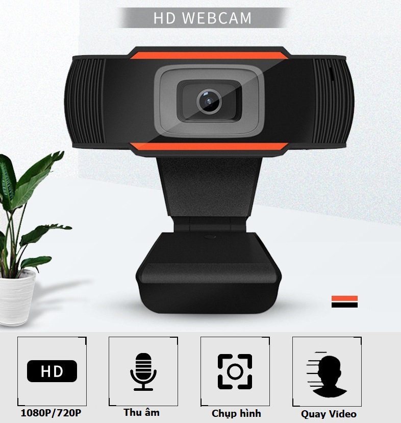 Webcam Máy Tính kẹp, Camera Có Mic 1080p Cho Laptop Học Online ZOOM, Trực Tuyến- Hội Họp-Gọi Video Hình Ảnh Sắc Nét