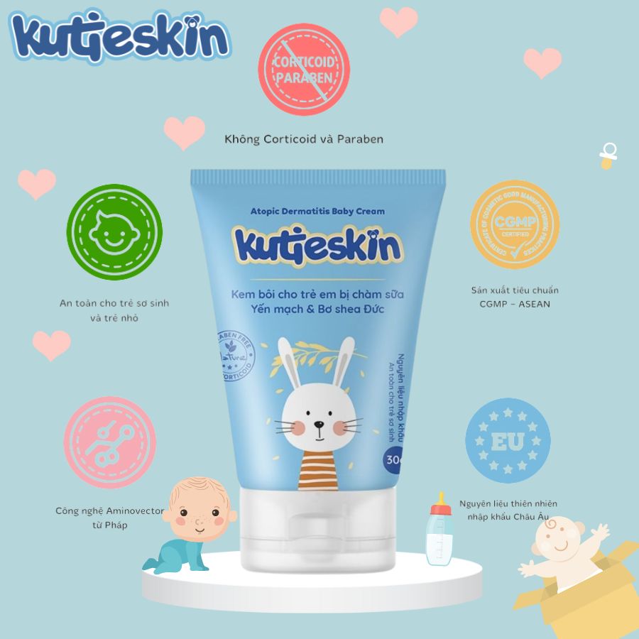 Kutieskin 30gr giành cho da em bé bị chàm , lác sữa