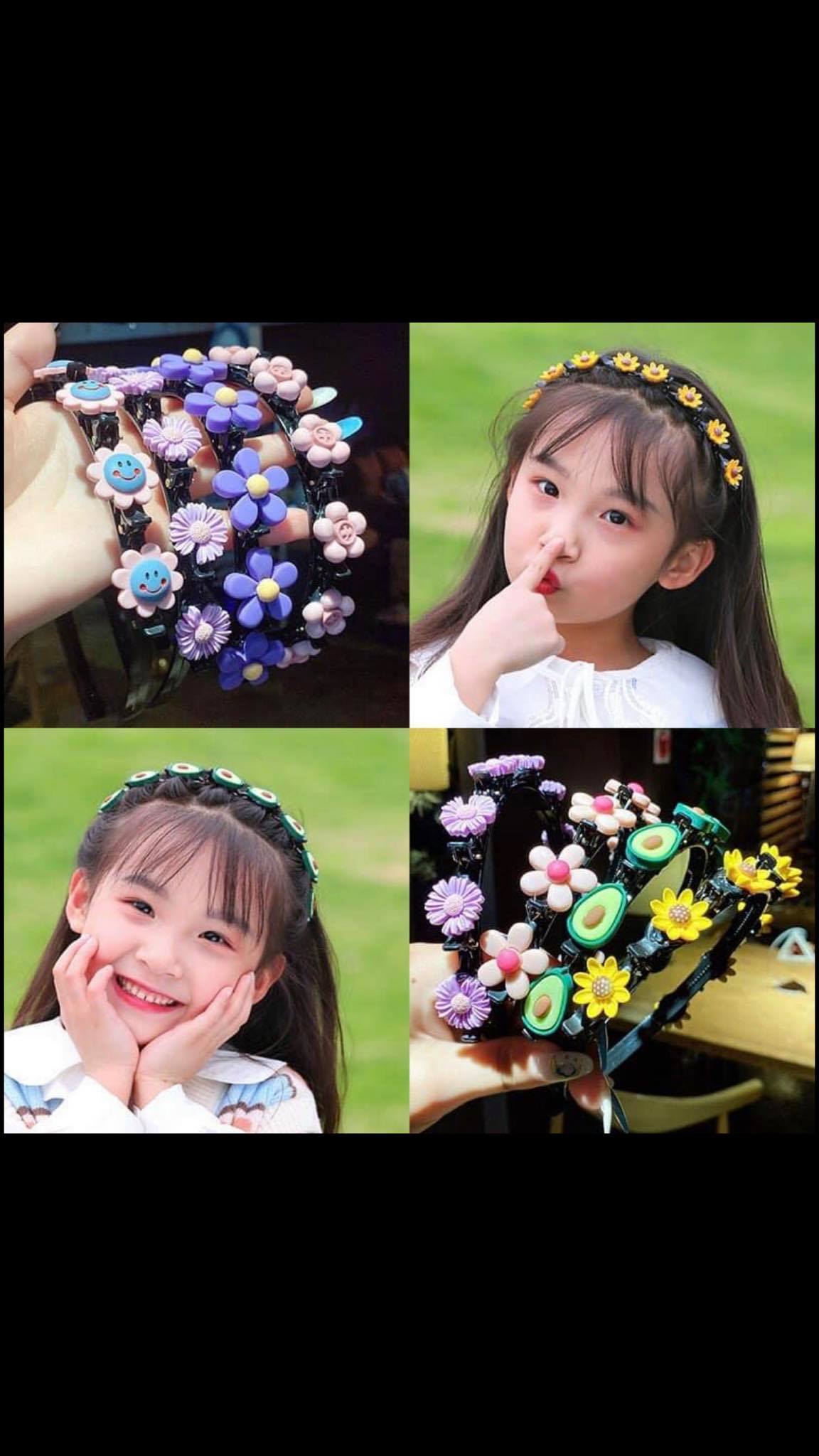 Bờm Tóc, Xược Tóc, Kẹp Tóc Mái Hoa Siêu Dễ Thương Cho Bé.