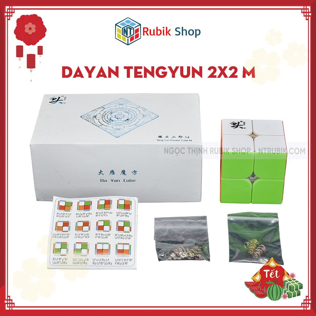 [Hoàn tiền 10%][Rubik 2x2x2] Dayan Tengyun 2x2 M Stickerless/Màu Đen - Black (Hãng Mod M)