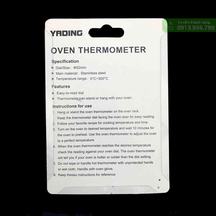 Nhiệt kế lò nướng Oven 0°C - 300°C