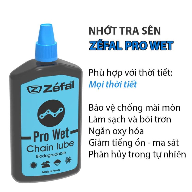 Nhớt sên xe đạp Zefal Pro Wet 120 ml
