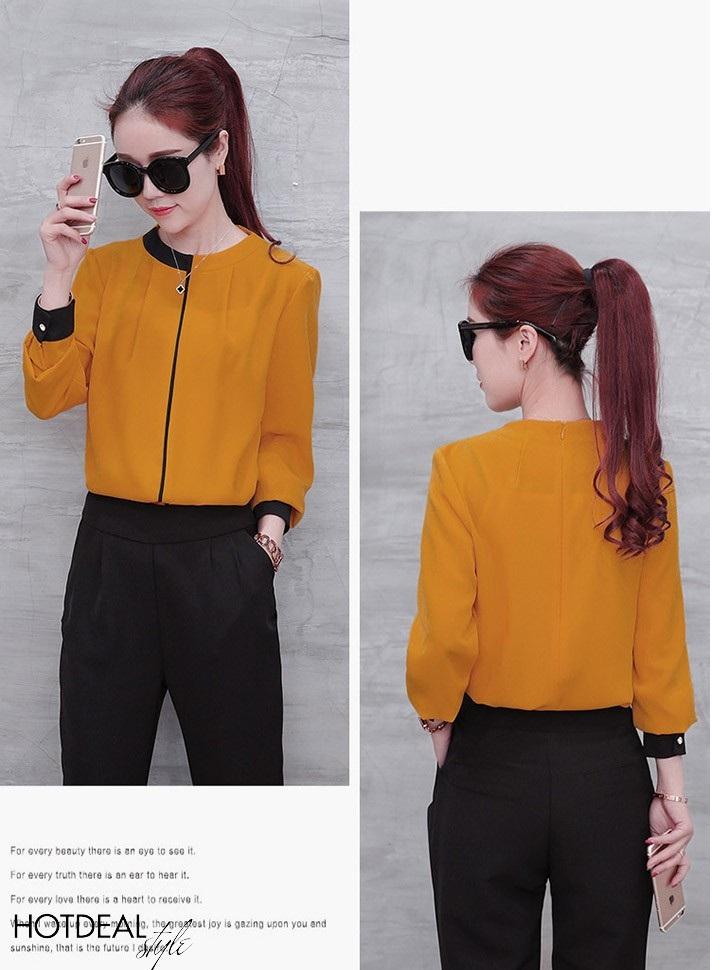 Áo Kiểu Phối Màu