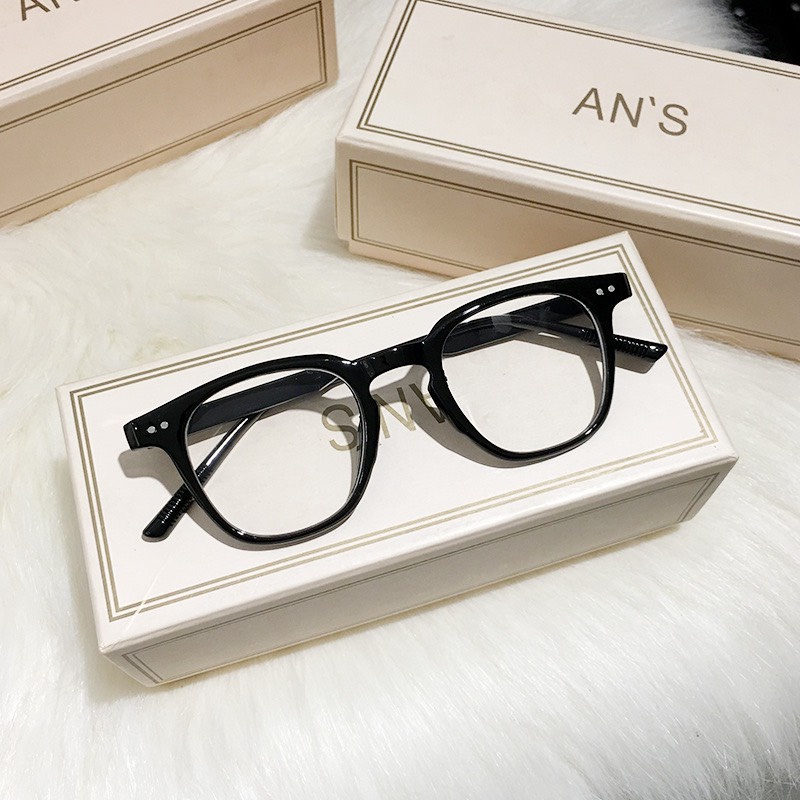 Mắt Kính Nam Nữ Unisex Gọng Cận Ulzzang Form Vuông 2 Chấm Dọc K431