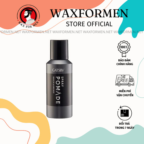 Gôm xịt tóc Gatsby Pomade Quick & Grease Spray 150ml - Wax for men - Xuất xứ Nhật Bản, hương thơm nhẹ, dạng xịt, không bóng