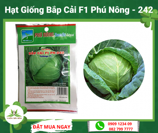 Hạt Giống Bắp Cải F1 Phú Nông (Vườn Sài Gòn - Vuon Sai Gon)