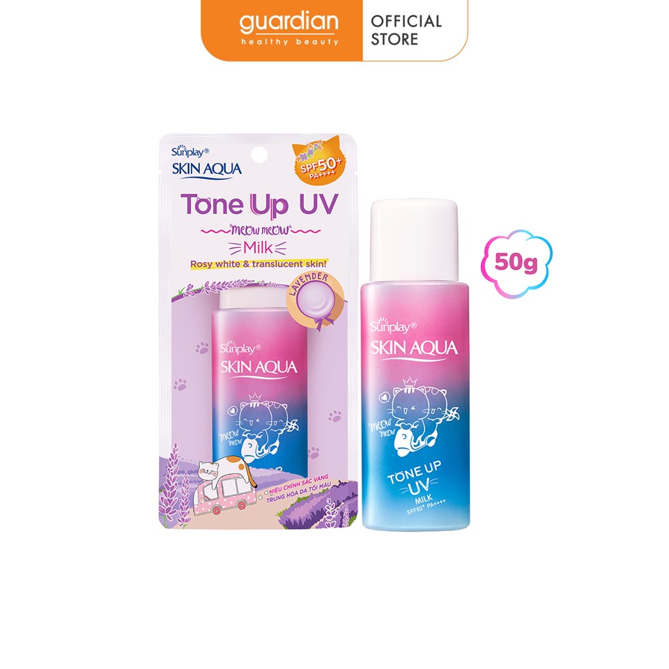 Sữa Chống Nắng Hiệu Chỉnh Sắc Da Sunplay Skin Aqua Tone Up UV Milk Lavender SPF50+ PA++++50Gr