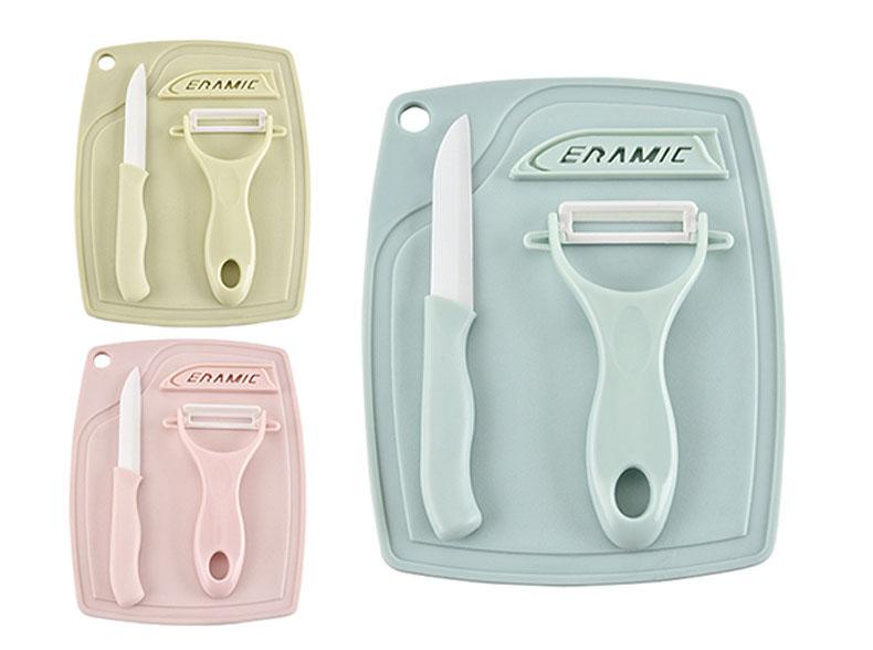 [HCM]BỘ DAO cắt gọt hoa quả 2 trong 1 kèm thớt - nhỏ gọn tiện lợi dễ dàng mang đi du lịch dã ngoại