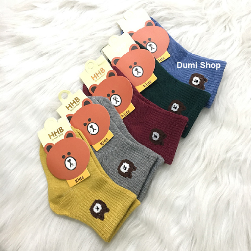 Set 5 đôi vớ gấu cho bé hàng chất đẹp loại 1 cho bé từ 1-12 tuổi - tất gấu