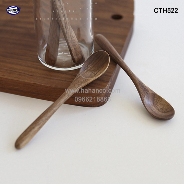 Thìa cafe mini gỗ Óc Chó nhập khẩu Mỹ, thìa xuất Nhật CTH522 - HAHANCO - Phụ kiện thìa gỗ vừa sử dụng chụp ảnh hoặc decor trang trí cho nhà hàng, món ăn