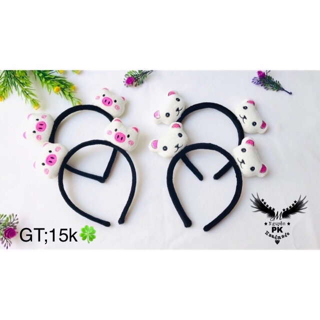 [HCM]Băng đô cài tóc gấu + heo trắng