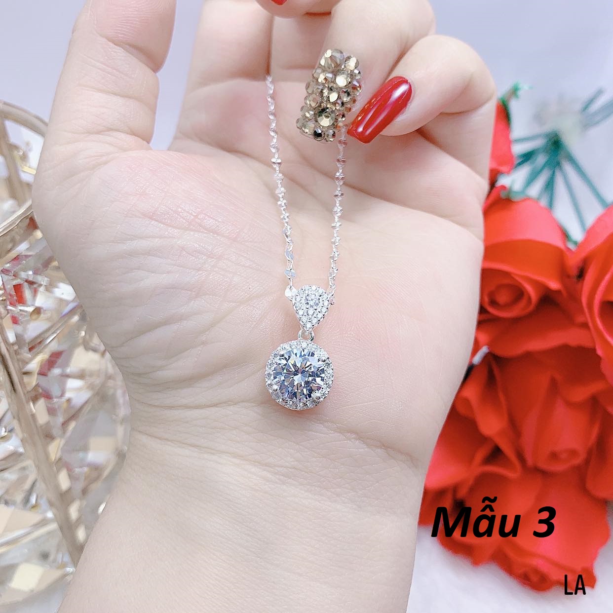 Dây chuyền nữ bạc ta mặt đá các mẫu MS145g