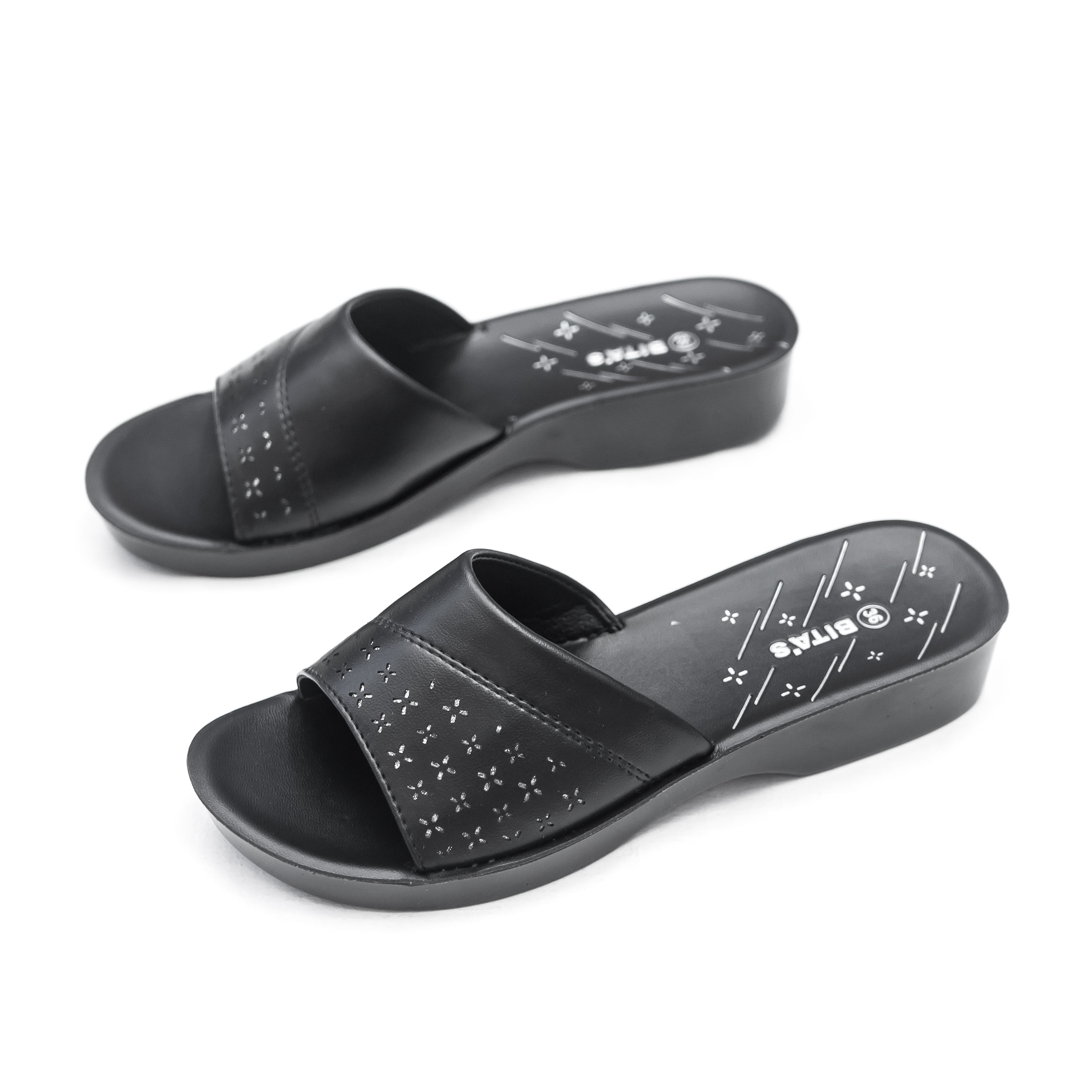 [Refund] Bita's Women's Low-Heel Sandals Dan.114 (Black + Red + Cream + Cow Gold) - Bitas
