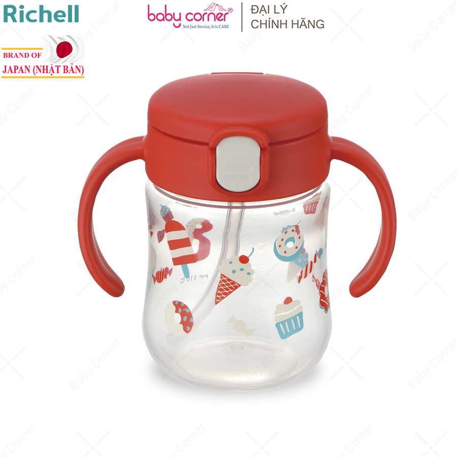 Bình Ống Hút T.L.I RICHELL 200ml, Từ 7 Tháng Tuổi