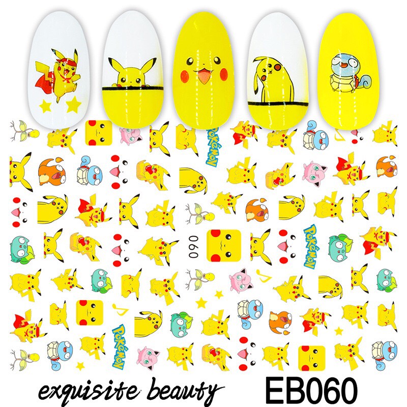 Sticker dan móng pikachu