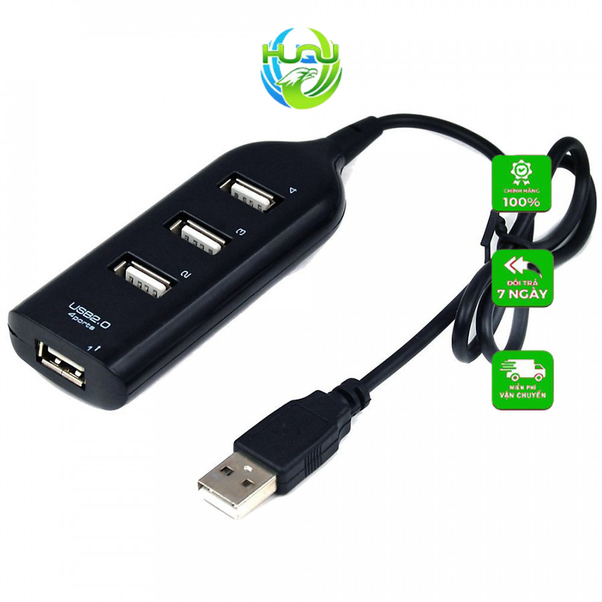 Bộ chia Hub USB 1 cổng ra 4 cổng - đen