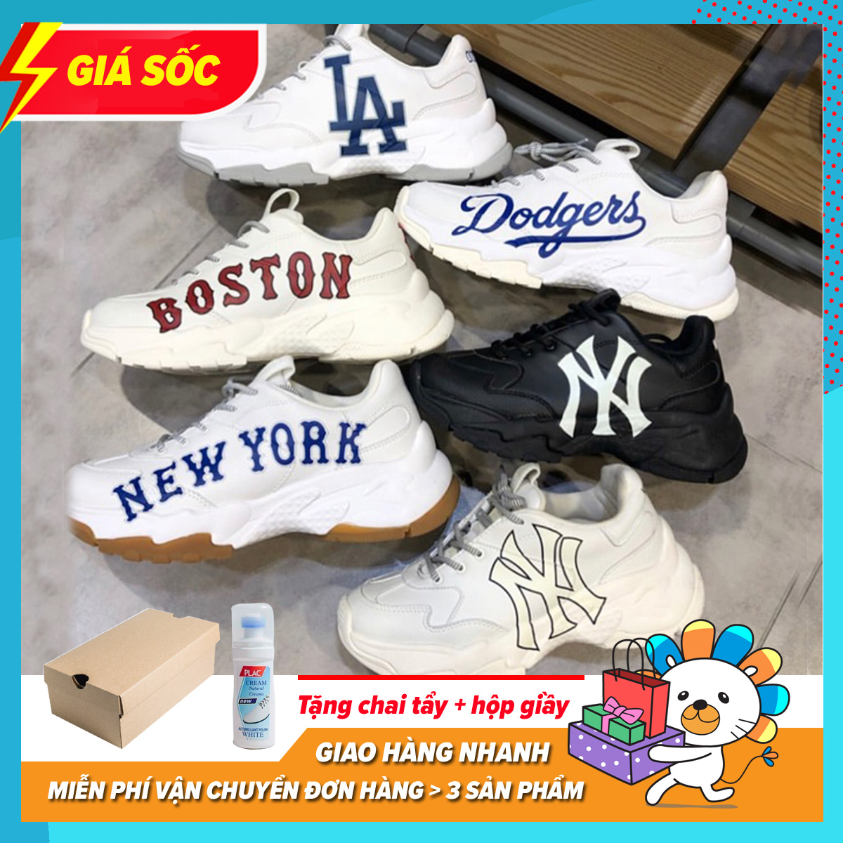 [Tặng Tất + Full Hộp] Giày Thể Thao Nam Nữ MLB Yankees L.A