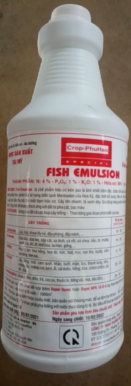 ĐẠM CÁ CÔ ĐẶC FISH EMULSION .( Chai 1 lít )