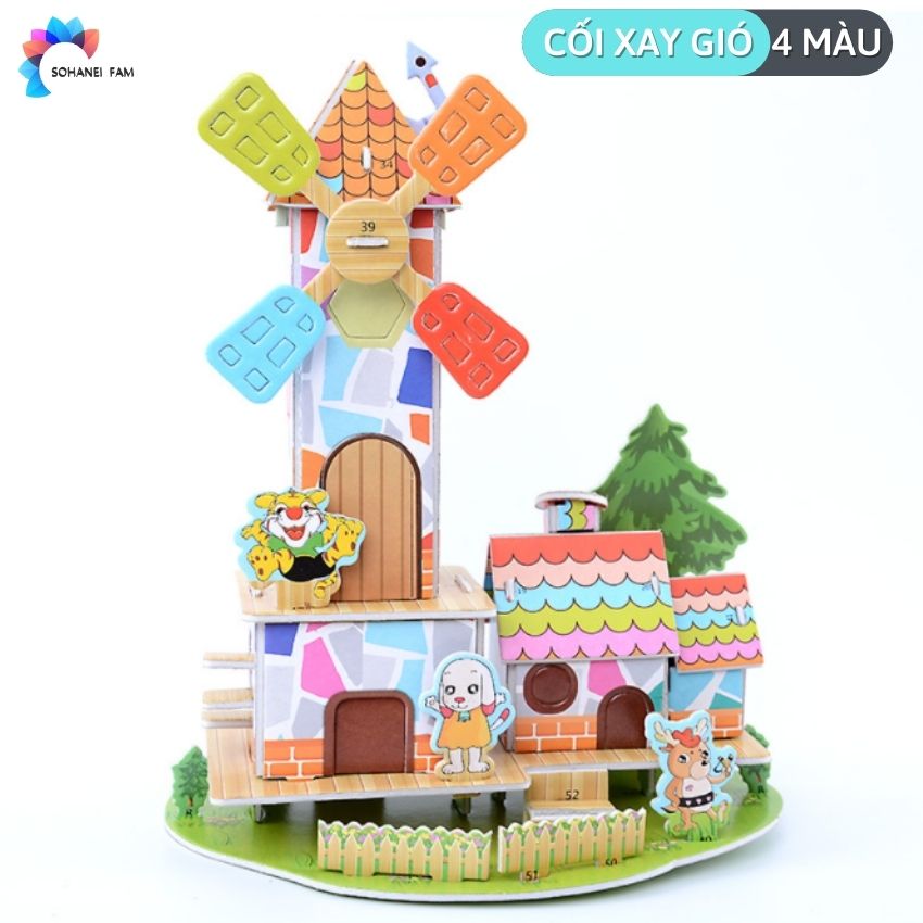 [GHÉP HÌNH 3D -CỠ LỚN] Đồ Chơi Mô Hình Lắp Ghép 3D Hình Các Tòa Nhà, Biệt Thự Xinh Xắn Bằng Giấy Foam DIY - SOHANEI FAM - Giúp Phát Triển Kỹ Năng Thực Hành, Kiên Nhẫn Và Tập Trung Cho Bé -Đồ Chơi Xếp Hình Nhà 3D